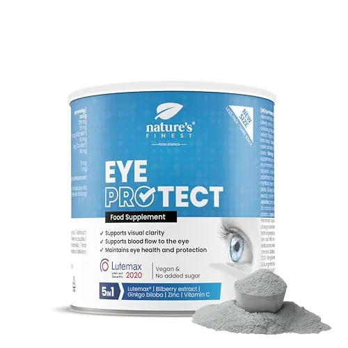 Nature's Finest Eye PROtect, Trinkpulver 150 g | Mit Lutemax 2020 (Lutein & Zeaxanthin), Heidelbeer- & Ginkgo-Extrakt, Zink & Vitamin C - Blaubeergeschmack