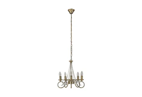 Lindby Kronleuchter Marnia - Vintage Pendelleuchte in Bronze - Hochwertige 5-flammige Deckenlampe im Retro-Design, ideal für Wohnzimmer und Esszimmer. Schaffen Sie eine gemütliche Atmosphäre mit dieser stilvollen Hängelampe.