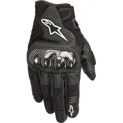 Alpinestars SMX 1 Air V2 Motorrad Handschuhe - Schwarz, Größe S - Motorradhandschuhe aus hochwertigem Leder und Mesh für optimale Atmungsaktivität, mit robustem Knöchelschutz für Sicherheit und Komfort.