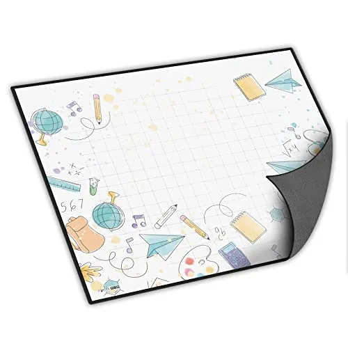 itenga Schreibtischunterlage mit Motiv abwischbar rutschfest glatt 40x53cm Kunststoff Schreibunterlage für Kinder (Motiv Doodles)