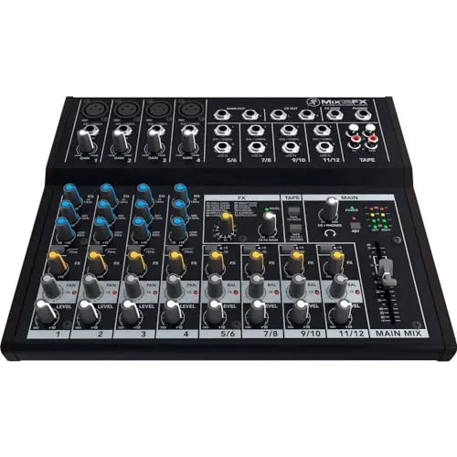 Mackie Mix12FX analoges 12-Kanal-Mischpult mit Effekten und 3-Band EQ
