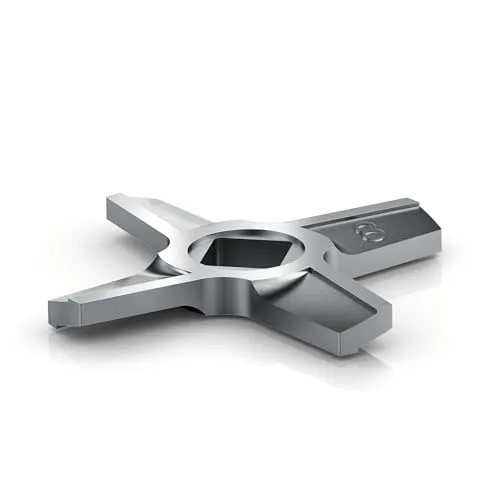 Bosch Zubehör doppelseitiges Edelstahlmesser für Fleischwolf Serie 6, spülmaschinenfest, selbstschärfend, immer die richtige Seite eingesetzt, Größe 8, MWZS608K