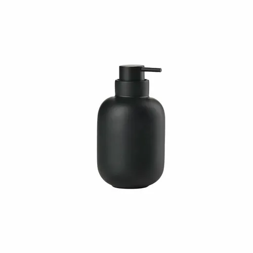 Zone Denmark Seifenspender Sensu Black - Eleganter Seifenspender aus Steinzeug und ABS, bietet stilvolle Aufbewahrung für Flüssigseife mit 300 ml Fassungsvermögen, ideal für modernes Bad-Design.