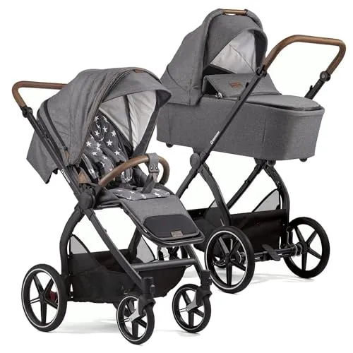 Gesslein FX4 Swing 2in1 Kinderwagen-Set inkl. Babywanne Panorama Lyx 559559 - KINDERWAGEN MIT BABYWANNE – Der Gesslein FX4 Swing bietet optimalen Komfort für Neugeborene und ist ideal für den täglichen Einsatz. Die innovative Swing-Federung sorgt für sanfte Fahrten und schont den Rücken Ihres Babys.