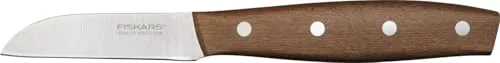 Fiskars Folken Schälmesser, Klingenlänge 7 cm, Klinge aus deutschem Edelstahl, Griff aus FSC-zertifiziertem Ahornholz, 1075691