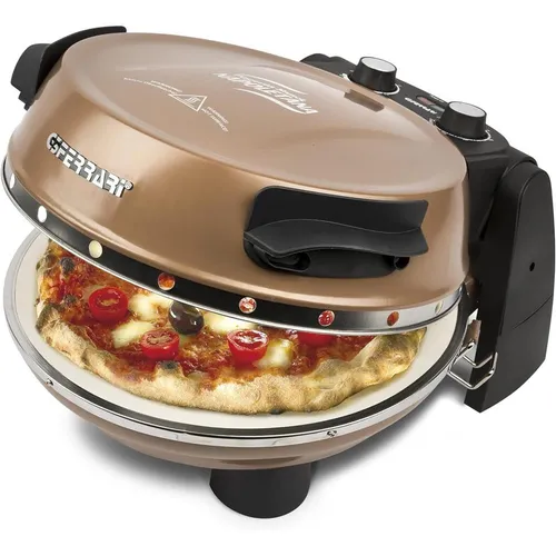 G3Ferrari Pizzaofen G1003208 Napoletana - Kupfer, 1200 W mit 2 Pizzasteinen, inkl. Pizzawender und Rezeptheft für vielseitiges Backen