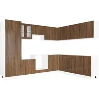 vidaXL 14tlg. Küchenschrank-Set Porto in Braun Eichen-Optik - Praktisches 14-teiliges Küchenschrank-Set aus robustem Holzwerkstoff mit elegantem Design. Bietet viel Stauraum und ist pflegeleicht – perfekt für jede moderne Küche!