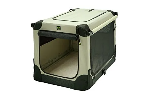 Maelson Soft Kennel faltbare Hundebox - beige - XXL 120 - Hundeboxen mit leichtem, robustem Stahlrahmen und wasserdichter Nylon-Abdeckung. Einfach aufzustellen und ideal für Reisen oder Zuhause.