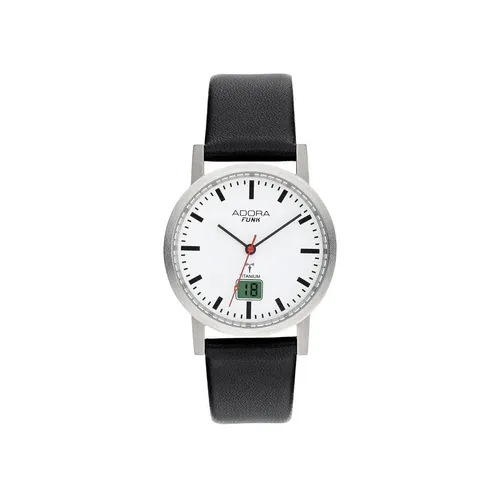 Adora Funk Damenuhr mit schwarzem Lederband Ø 34mm von Adora