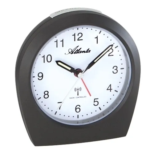 Atlanta 1824/4 Funkwecker - Wecker mit geräuscharmem Funk-Uhrwerk, schleichender Sekunde und Ziffernblattbeleuchtung. Ideal für einen ruhigen Schlaf und modernes Design.