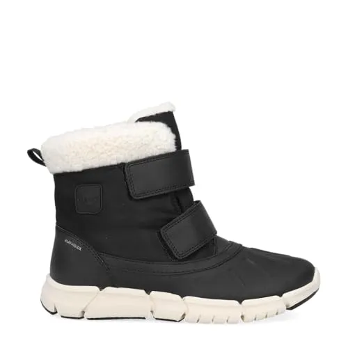 GEOX Kinderstiefel aus Lederimitat/Textil, Gr. 30, schwarz - Wasserdichte und atmungsaktive GEOX Wanderschuhe mit Warmfutter für optimale Fußklima. Ideal für kalte Tage, leicht an- und auszuziehen dank Klettverschluss.