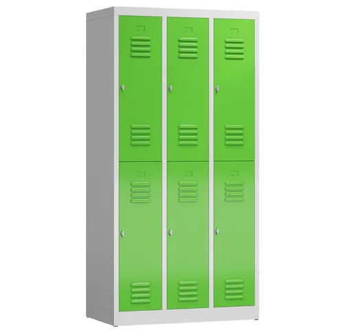 Steelboxx Kleiderspind 6 Fächer - Komplett verschweißt und montiert - Robuster Spind mit 6 Fächern, ideal für Schulen, Fitnessstudios und Betriebe. Langlebige Stahlkonstruktion, kein Montageaufwand und durchdachtes Design für optimale Nutzung.
