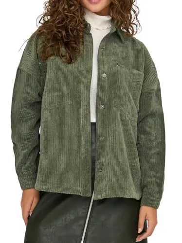 ONLY Onljanine-Rai Ls Ovs Cord Shacket Cc PNT - Funktionsjacken: die lässige Oversize Cordjacke ist ein Must-Have für die Übergangszeit und bietet Style und Komfort.