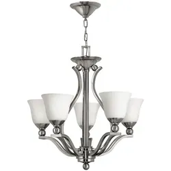 Bolla Kronleuchter mit 5 Lichtern aus gebürstetem Nickel in silber von Elsteadlighting