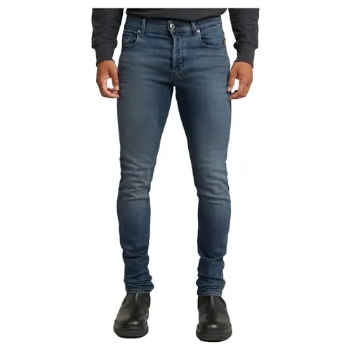 G-STAR Herren 3301 Slim Jeans, Blau (Worn in Yukon Blue 51001-D875-G321) - Jeans in Slim Fit für Herren, klassischer 5-Taschen-Stil, schmal geschnitten und aus strapazierfähigem Material für einen originellen Look.