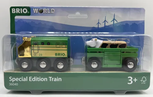 Brio® World 36040 Special Edition Train mit Magnetkupplung Kuh | Holzeisenbahn