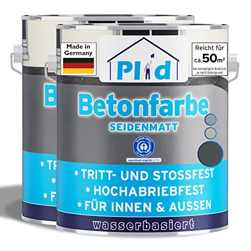 Plid® Betonfarbe Anthrazitgrau 5L - Frostsichere Bodenbeschichtung für Innen & Außen - Betonfarbe für Zement, Mauerwerk & Holz mit hoher UV-Beständigkeit, ideal für normale Gehbelastung. Made in Germany für höchste Qualität und Leistung.