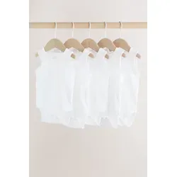 Next Body Babybodys aus Baumwolle mit Trägern, 5er-Pack (5-tlg) weiß 56-62 (bis zu 3 Mon.)