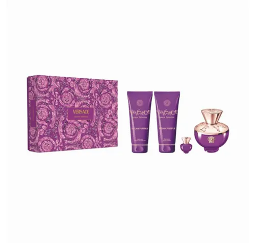 Versace Dylan Purple Eau De Parfum Spray 100ml Set 2024 - Damendüfte – Exquisites Duftset mit 4 Flaschen, vereint fruchtige und blumige Noten für langanhaltende Eleganz und ein perfektes Geschenk.