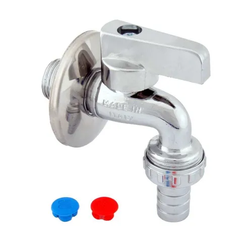 Bongas Deutschland GmbH Wasserrohr Kugelauslaufhahn mit Schlauchverschraubung aus Messing, verchromt, 1/2