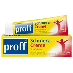 Proff Schmerzcreme 100 G - Schmerzlindernde Creme für die Haut, ideal zur Unterstützung bei Muskel- und Gelenkbeschwerden. Praktische 100 g Tube für den täglichen Einsatz.