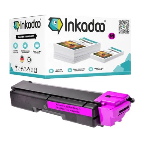 Inkadoo Kompatibel Toner f r Kyocera 1T02KTBNL0 / TK-580M XL Magenta FS-C 5150 DN ECOSYS P 6021 CDN ca. 5.600 Seiten Tonerkartusche, Tonerpatronen, Drucker Toner