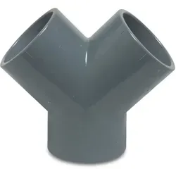 Mega Y-stück Pvc-u 50 Mm Klebemuffe 10 Bar, Grau