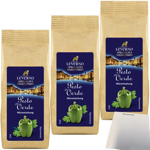 Leverno Pesto Verde Würzmischung für Pasta Gerichte 3er Pack 3x50g Packung usy