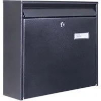 Burg-Wächter Briefkasten Schwarz 36x32x10cm mit Namensschild