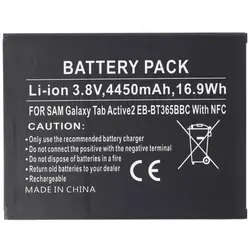 Akku für Samsung Galaxy Tab Active SM-T365, EB-BT365BBU - Ersatzakku für Samsung Galaxy Tab Active mit 4050mAh, Li-Polymer Technologie für hohe Leistung und lange Laufzeit. Ideal für eine zuverlässige Nutzung Ihrer Apps und Spiele.