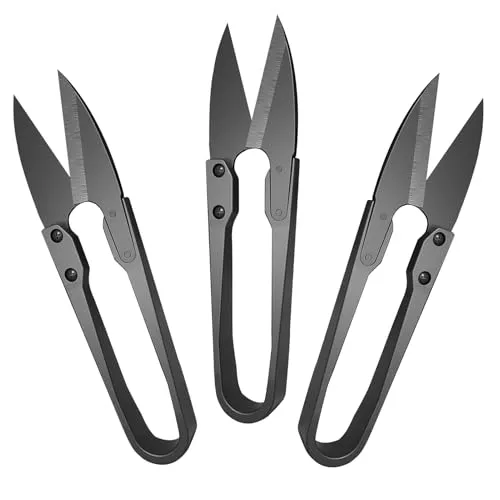 3pcs Fadenschneider Nähen,Fadenschere Klein Scharf,Federschere Kohlenstoffstahl,Garn Schere,Stitch Schere,Bonsai Schere,Mini Gartenschere,Trimmschere,zum Gardering Nähen,ABS-Griff-Schwarz