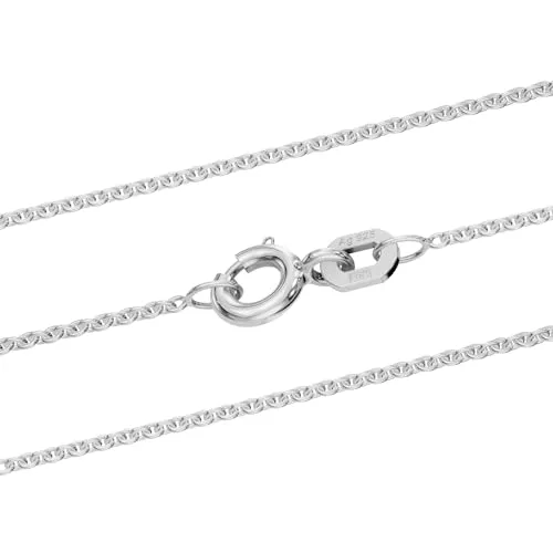 hoplo holzenplotz Silberkette Ankerkette rund Halskette Breite 1,1 mm massiv 925 Silber, Kettenlänge:50 cm Unisex
