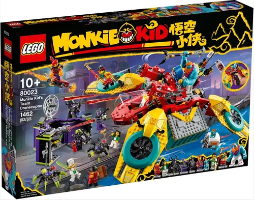 Monkie Kid 80023 Hubschrauberdrohne - LEGO Set - LEGO (R) Komplette Sets & Packs mit 1462 Teilen, ideal für kreative Bauprojekte und Fans des Monkie Kid Universums.