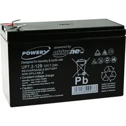 Powery Blei-Gel-Akku für USV APC RBC 110 - 7200 mAh (12 V) - Kamera-Akkus, zuverlässiger Blei-Gel-Akku mit hoher Kapazität für unterbrechungsfreie Stromversorgung (USV) und lange Lebensdauer.