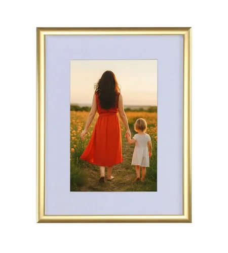 IDEAL TREND Bilderrahmen New Lifestyle Kunststoff Bilderrahmen mit Passepartout & Kunststoffgla, für 1 Bilder (1 St), Schrägschnitt Passepartout