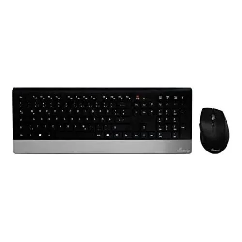 MediaRange Highline Wireless Tastatur und Maus Set - Maus-Tastatur-Set in elegantem Schwarz, kabellos für mehr Bewegungsfreiheit und ergonomisches Design für komfortables Arbeiten.