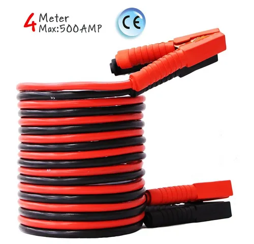 Mucola 4m Starthilfekabel 500A Überbrückungskabel Starterkabel KFZ Batterie Starthilfekabel, Krokodilklemme, Krokodilklemme (400 cm), 4 m