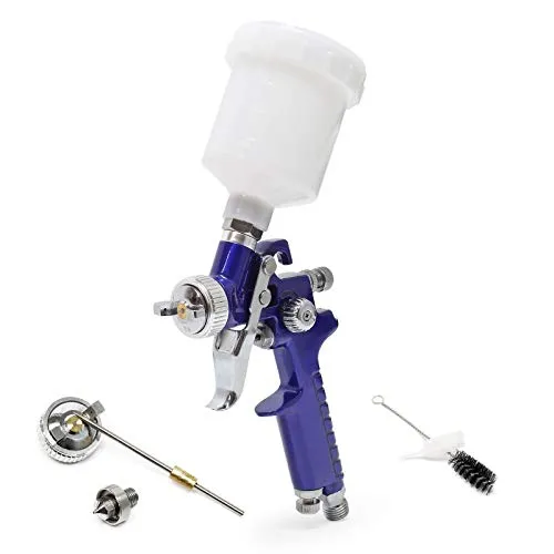Wiltec HVLP Lackierpistole H2000P, 0,8 mm Düse - Airbrush-Zubehör mit effizienter HVLP-Technik für umweltschonendes Lackieren, hohe Übertragungsrate und präzise Ergebnisse bei minimalem Overspray.