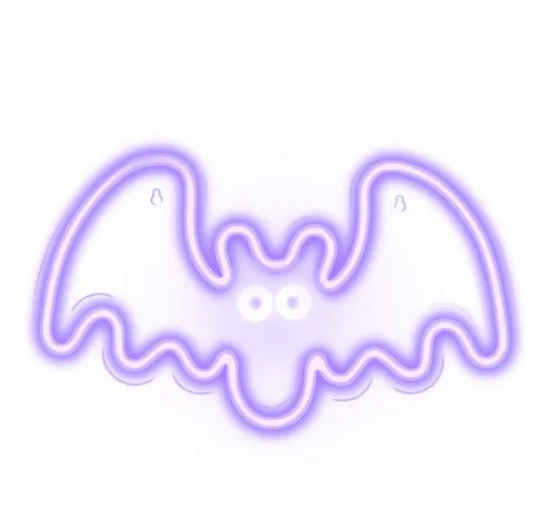 COFI 1453 LED Dekofigur Nachtlicht Neonlicht Plexiglas LED Fledermaus Leuchtschild Lila