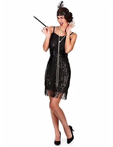 DEGUISE TOI 20er-Jahre Damenkostüm Pailletten schwarz - Schwarz