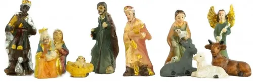 Zierliche Krippenfiguren 11-tlg., ca. 3,5 cm, K 110