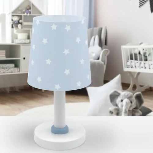 Dalber Kinder Tischlampe Star Light, Blau - Nachttischlampe für Kinder mit fluoreszierender Tinte, die im Dunkeln leuchtet. Ideal für eine magische Atmosphäre im Kinderzimmer!