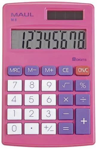 Maul M 8 Taschenrechner Pink Display (Stellen): 8 batteriebetrieben, solarbetrieben