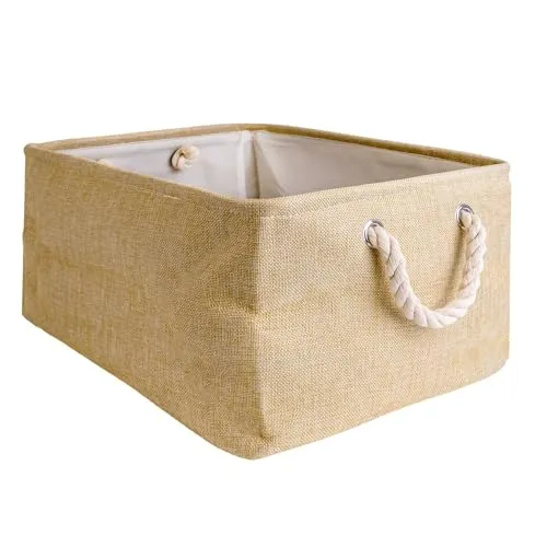 Intirilife Aufbewahrungskorb Organizer mit Henkel in Beige