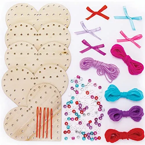 Baker Ross FC425 Herz Kreuzstich Holz Bastelsets, Sortiert von Baker Ross