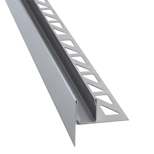 Dalsys Gefällekeil Dusche 148cm, Höhe 19mm, Links Silber U-Profil - Duschkabinen & -wände, korrosionsbeständiger V2A Edelstahl sorgt für optimale Wasserführung und verhindert Pfützenbildung in der ebenerdigen Dusche.