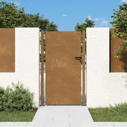 vidaXL Gartentor 105x180 cm aus Cortenstahl - Wetterfestes, abschließbares Hoftor für Garten oder Terrasse, das elegante Sicherheit bietet und durch seine langlebige Cortenstahl-Oberfläche Korrosion widersteht.