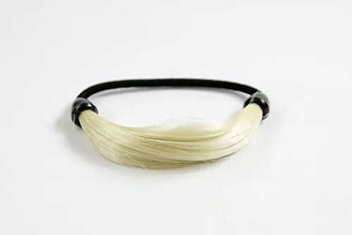 WIG ME UP - Unsichtbarer Haarbinder, Kunsthaar Haargummi in Haaroptik, Zopfgummi, Zopfband mit elastischem Zug, Blond Hellblond NHA-003B-613