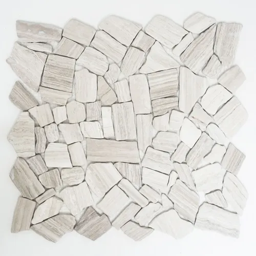 Mosaik Bruch Marmor Naturstein Polygonal Grau Streifen hellgrau silber ...