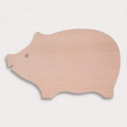 HOFMEISTER® Holz Schneidebrett Schwein, Länge 30 cm, robustes Servierbrett aus Europa, Schneideunterlage aus Buche, 1 Stück, Servierbrett, Servierplatte zum Schneiden und Servieren